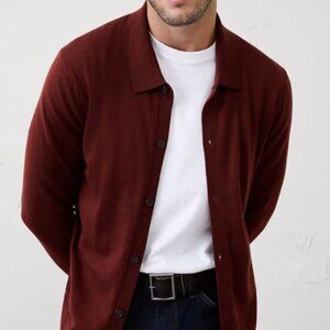 Banana Republic Merino Wool Button-Through Polo Sweater